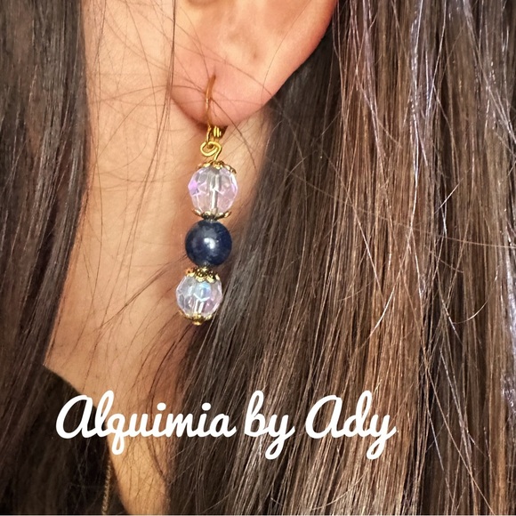 Alquimia lapis and Gold Earrings - Picture 1 of 1